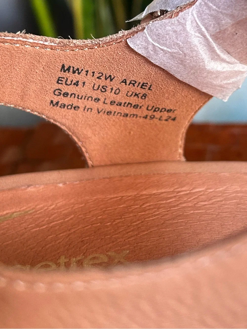 Aetrex Ariel Leather Wedge Sandals Women 10 Sand Nude Arch Support Comfort